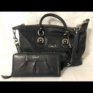Coach Ashley Satchel with wallet